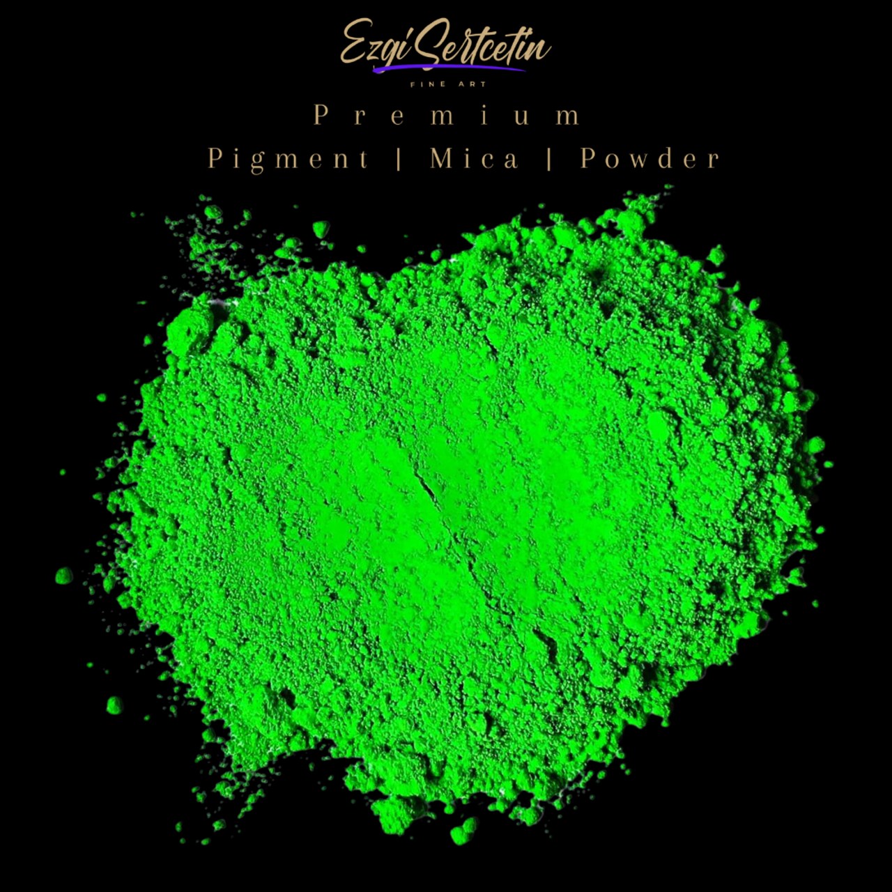 Premium Pigment Powder 50g | Authentic Unique & Bright Pearlescent Metallic and Neon Colors | Especially Formulated for Artwork, Resin, Slime, Plasticine and more by Ezgi Sertcetin